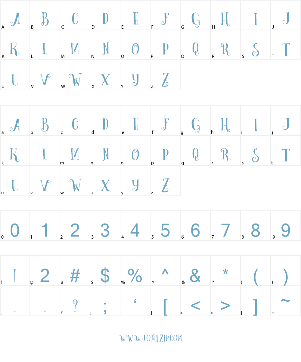 Curely Font Character